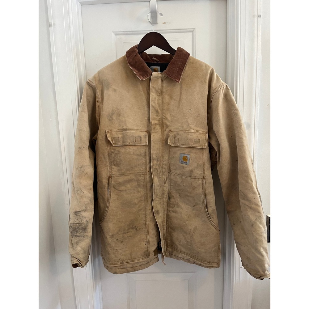 Carhartt Tan‎ Duck Canvas Distressed Large Tall